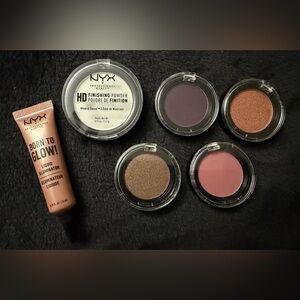 NYX Makeup Bundle – Eyeshadows, HD Powder & Born to Glow (Unused)